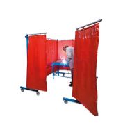 maquinas-online.es Pared protectora TransFlex con cortina sin hembre, rojo-naranja - pared protectora